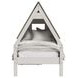 Lodge Cookies and Cream Twin Novelty Bed with Half Roof and Window