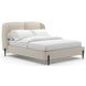 Madera Beige And Modern Walnut Upholstered Panel Bed Room Set