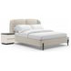 Madera Beige And Modern Walnut Upholstered Panel Bed Room Set