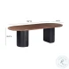 Marlow Black and Brown Wood Oval Dining Room Set