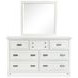Harborwick White Dove 7 Drawer Dresser with Rectangular Mirror