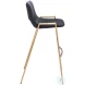 Desi Black and Gold Bar Stool Set of 2