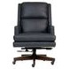 Admiral Luxe Midnight Leather Upholstered Executive Chair with Nailhead Trim