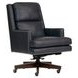 Admiral Luxe Midnight Leather Upholstered Executive Chair with Nailhead Trim