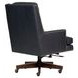 Admiral Luxe Midnight Leather Upholstered Executive Chair with Nailhead Trim
