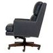 Admiral Luxe Midnight Leather Upholstered Executive Chair with Nailhead Trim