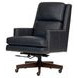Admiral Luxe Midnight Leather Upholstered Executive Chair with Nailhead Trim