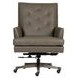 Reese Ardent Iron Leather Upholstered Executive Chair with Nailhead Trim and Casters