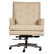 Reese Ardent Dove Leather Upholstered Executive Chair with Nailhead Trim and Casters