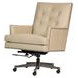 Reese Ardent Dove Leather Upholstered Executive Chair with Nailhead Trim and Casters
