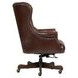 Jefferson Burnished Umber Leather Upholstered Executive Chair with Nailhead Trim and Casters