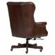 Jefferson Burnished Umber Leather Upholstered Executive Chair with Nailhead Trim and Casters