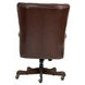 Jefferson Burnished Umber Leather Upholstered Executive Chair with Nailhead Trim and Casters