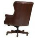 Jefferson Burnished Umber Leather Upholstered Executive Chair with Nailhead Trim and Casters