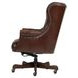 Jefferson Burnished Umber Leather Upholstered Executive Chair with Nailhead Trim and Casters