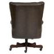 Jefferson Burnished Walnut Leather Upholstered Executive Chair with Nailhead Trim and Casters