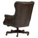 Jefferson Burnished Walnut Leather Upholstered Executive Chair with Nailhead Trim and Casters