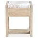 Preston Gallery Buff and Antique Silver Rectangular Marble Top End Table