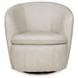 Kierreys Bone Leather Upholstered Swivel Accent Chair