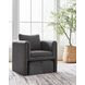 Vreni Charcoal and Black Upholstered Accent Chair with Ottoman