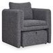 Vreni Charcoal and Black Upholstered Accent Chair with Ottoman