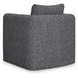 Vreni Charcoal and Black Upholstered Accent Chair with Ottoman