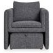 Vreni Charcoal and Black Upholstered Accent Chair with Ottoman