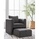 Vreni Charcoal and Black Upholstered Accent Chair with Ottoman