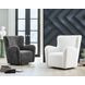Rowenburg Heather Charcoal Upholstered Swivel Glider Accent Chair
