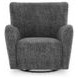 Rowenburg Heather Charcoal Upholstered Swivel Glider Accent Chair