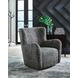 Rowenburg Heather Charcoal Upholstered Swivel Glider Accent Chair