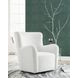 Rowenburg Cream Upholstered Swivel Glider Accent Chair