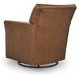 Braydunn Caramel Leather Upholstered Swivel Glider Accent Chair