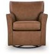 Braydunn Caramel Leather Upholstered Swivel Glider Accent Chair