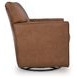 Braydunn Caramel Leather Upholstered Swivel Glider Accent Chair