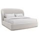 Opal Ivory and Soft Silver Paint King Upholstered Panel Bed