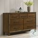 Ballard Walnut Brown 7 Drawer Dresser