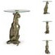 Vallain Antique Gold Finish Accent Table
