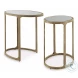 Irmaleigh Antiqued gold tone Accent Table Set Of 2