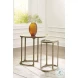 Irmaleigh Antiqued gold tone Accent Table Set Of 2