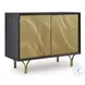 Tayner Black And Gold Finish Accent Cabinet