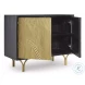 Tayner Black And Gold Finish Accent Cabinet