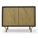 Tayner Black And Gold Finish Accent Cabinet