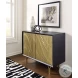 Tayner Black And Gold Finish Accent Cabinet