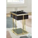 Rexwell Black and Gold Accent Table with Speaker