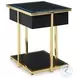 Rexwell Black and Gold Accent Table with Speaker