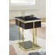 Rexwell Black and Gold Accent Table with Speaker