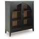 Armenleigh Black and Brown 2 Glass Door Bar Cabinet