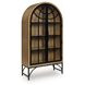 Gwenwich Natural and Black 2 Glass Door Accent Cabinet