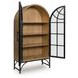 Gwenwich Natural and Black 2 Glass Door Accent Cabinet